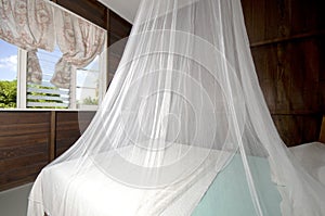 Bedroom mosquito net guest house bequia