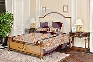 Bedroom room furniture in luxury house