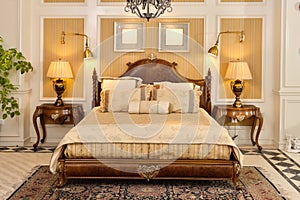 Bedroom room furniture in luxury house