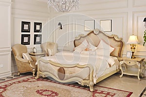 Bedroom room furniture in luxury house