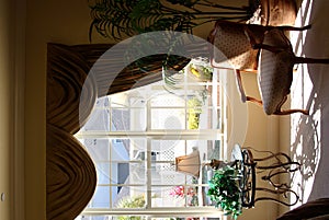 Bedroom seating area in sunlight