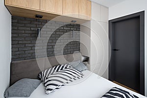 Bedroom of small urban apartment