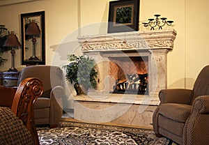 Bedroom suite fireplace