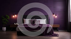 Bedroom violet interior design for inspiration and ideas.