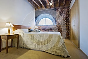 Bedroom in a warehouse conversion