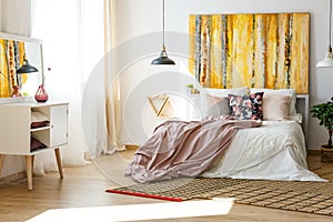 Bedroom in warm colors