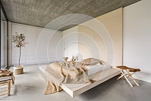 Bedroom with wooden ceiling