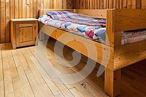 Bedroom in a Wooden Chalet