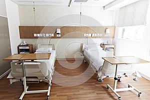 Beds In Empty Hospital Ward