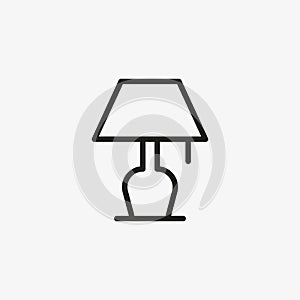 Bedside lamp icon. Bedroom light, table lamp symbol