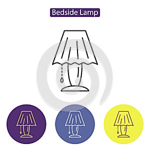 Bedside lamp line icon