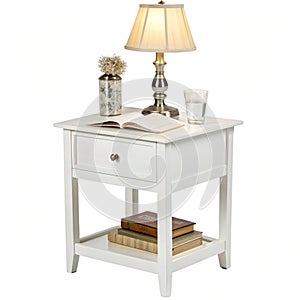 Bedside table isolated on white background