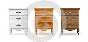Bedside tables, a collection of wooden furniture