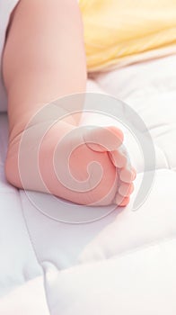 Bedtime serenity Babys feet asleep, a tender and peaceful moment