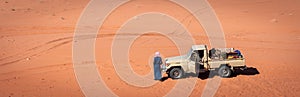 Beduin offroad vehicle in Wadi Rum desert, Jordan