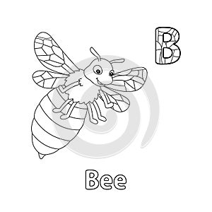 Bee Alphabet ABC Coloring Page B