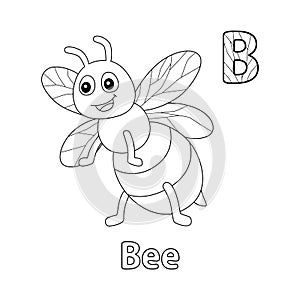 Bee Alphabet ABC Coloring Page B