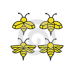 Bee animal icon collection vol 02 for design element and decoration