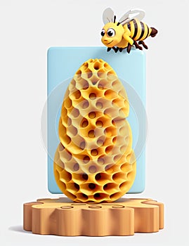 bee and beehive isolated illustration for childen