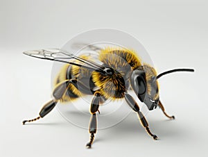 A bee with black and yellow stripes