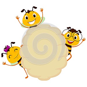 Bee on Blank Board Beehive Frame