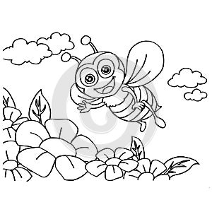 Bee Coloring Pages vector