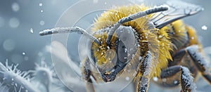 Bee Covered in Snow