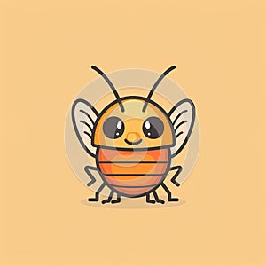 a bee with eyes and nose with two wings that say no to mosquito