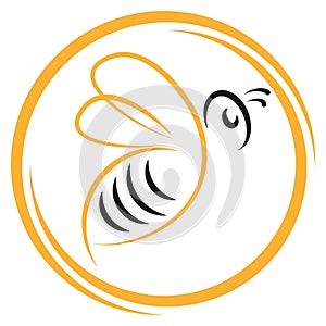 Bee in flight, bumblebee in flight, animal logo, insect logo, logo and icon