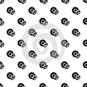 Bee flower pattern vector seamless