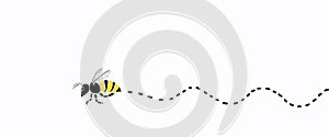 Bee flying on white color background.concepts ideas of animal.