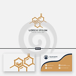 Bee hive laboratory logo design vector modern