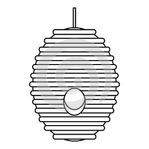 Bee hive tree icon, outline style