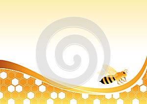 Bee on Honey Cells