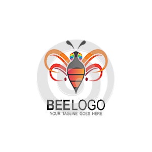 Bee honey logo,Nature Bee Honey Logo Vector, animal icons