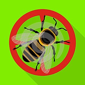Bee honey vector icon.Flat vector icon isolated on white background bee honey.