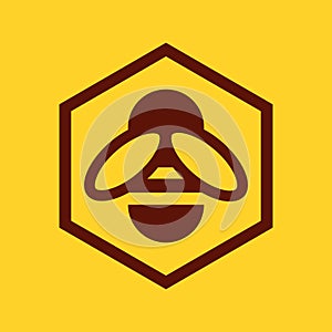 Bee and honeycomb icon