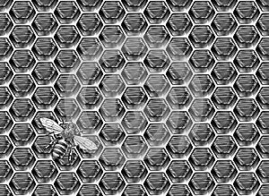 Bee Honeycomb Pattern Background Honey Drawing