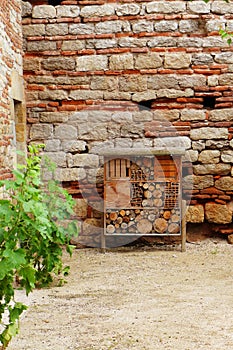 Bee hotel at medieval chateau photo