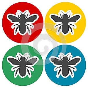 Bee icon, Bee icon vector, Bee icon simple set