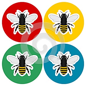 Bee icon, Bee icon vector, Bee icon simple set