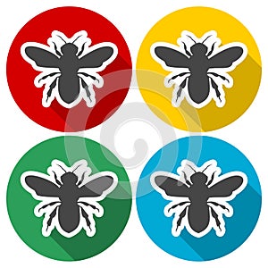Bee icon, Bee icon vector, Bee icon simple set