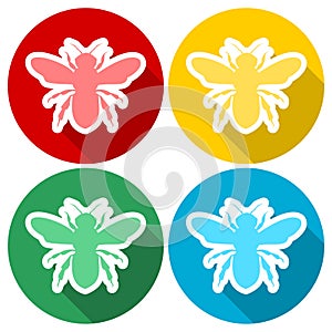 Bee icon, Bee icon vector, Bee icon simple set