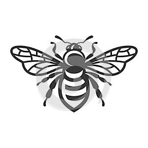 Bee Icon. Bug Logo on White Background. Vector photo