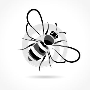 Bee icon on white background