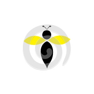 bee illustration logo vector