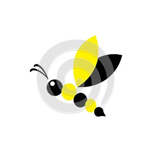 bee illustration logo vector