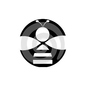 bee illustration logo vector