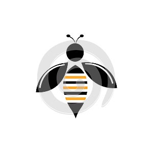 bee illustration logo vector