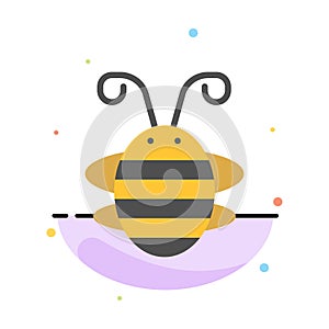 Bee Insect, Beetle, Bug, Ladybird, Ladybug Abstract Flat Color Icon Template